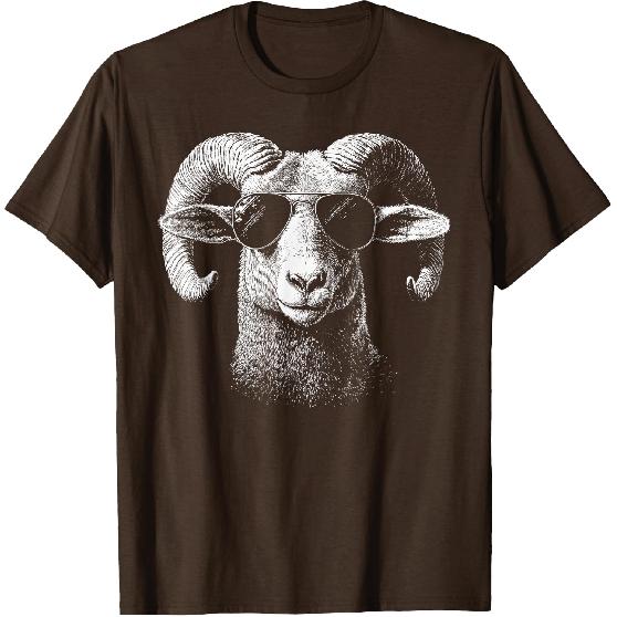 Retro Ram In Sunglasses Men Novelty Funny Ram T-Shirt