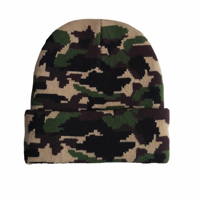 Outdoor Ear Protection Warm Knitted Beanie Hat Acrylics Jacquard Cuffed Custom Hip Hop Beanie Hat