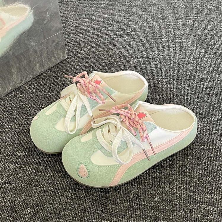 Baotou półkapcie damskie lato nowe super ogień buty bez pięty czerwone buty do treningu moralnego sandały