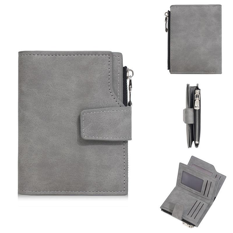 Baellerry Artificial Leather Short Wallets for Men Vintage Design Business Card Holder Zipper Cash Bag Packs Coin Purse