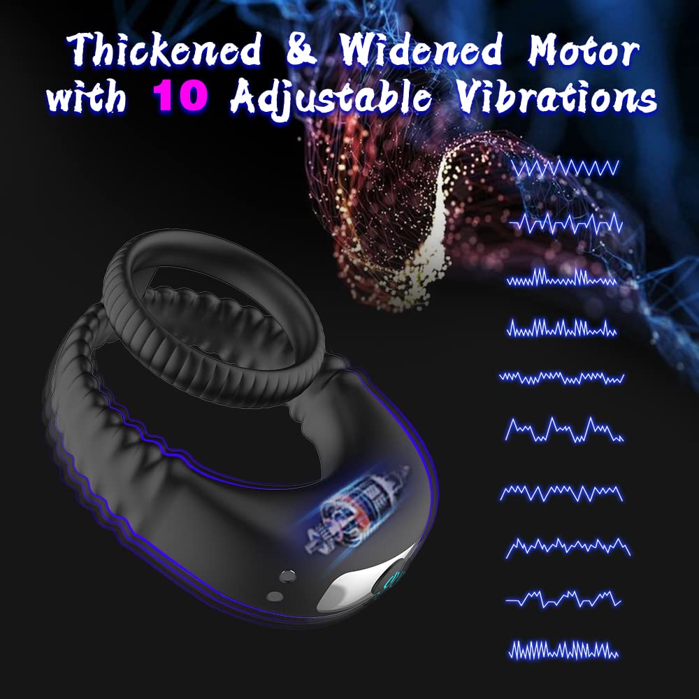 Vibrierender Penisring, Paarvibrator, Penisring aus Silikon für die Erektion des Mannes mit 10 Vibrationen, Sexspielzeug für Erwachsene für Paare