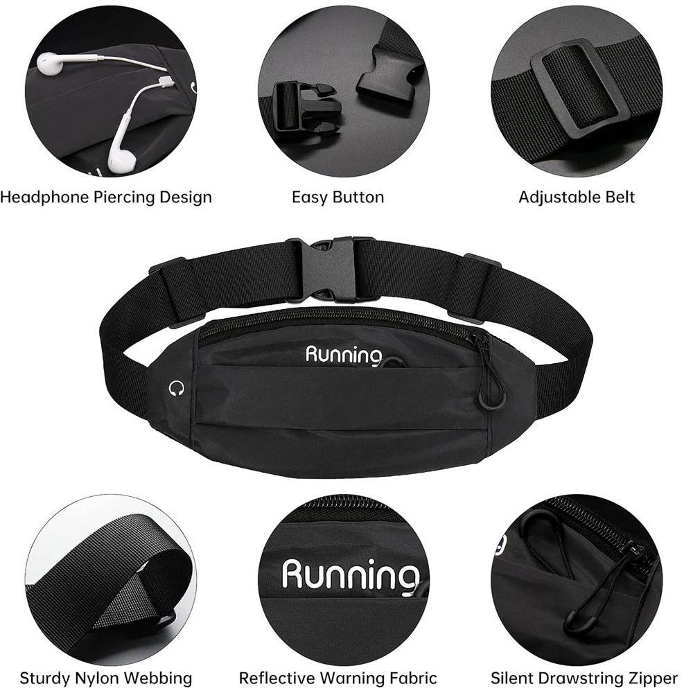 Waterproof Reflective Running Bag 7 Inch Mobile Phone Bag Fashion Sports Waist Bag Outdoor Riding