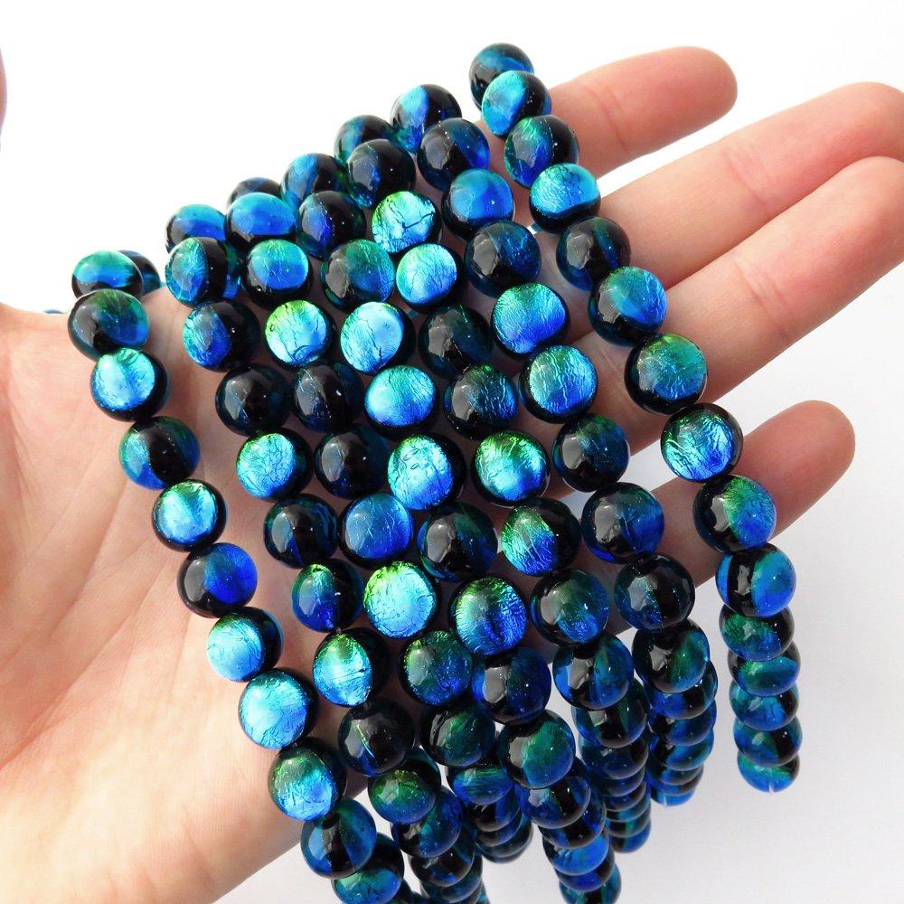 [GOLD STONE] Kerama Marine Firefly Glass Beads, 40 Beads, 10mm, from the Kerama Islands, Okinawa
