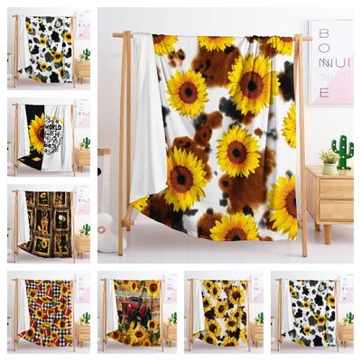 Blanket Flannel Blanket Sunflower Rugby 3D Digital Printing Blanket Blanket