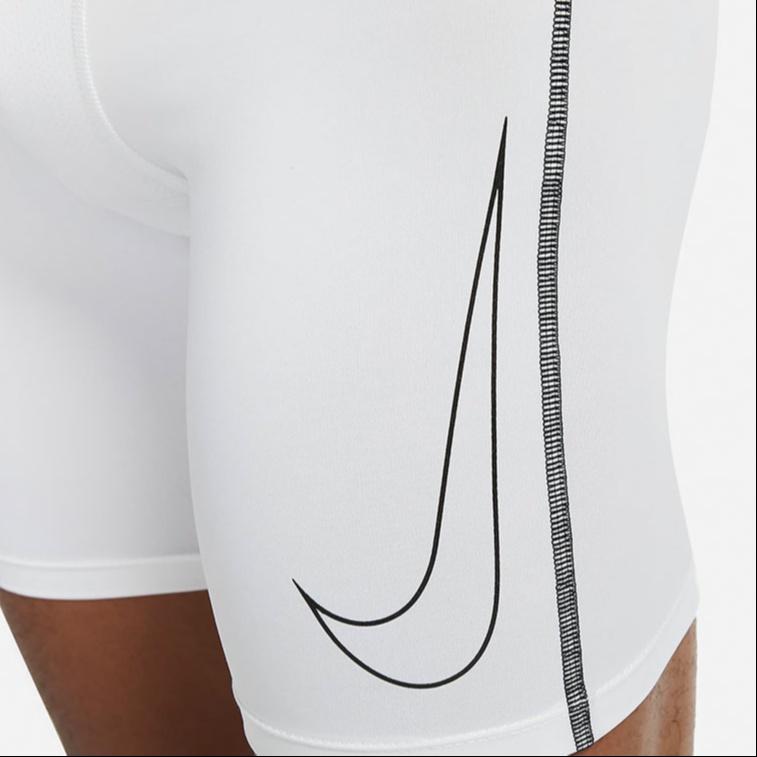 Men's Nike Pro Dri-FIT Training Sports Elastic Logo Breathable Gym Shorts White DD1918-100