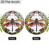 Acrylic Colorful Dragonfly Floral Suncatcher, Stained Glass Effect Window Hanging Ornament for Nature Lover Gifts
