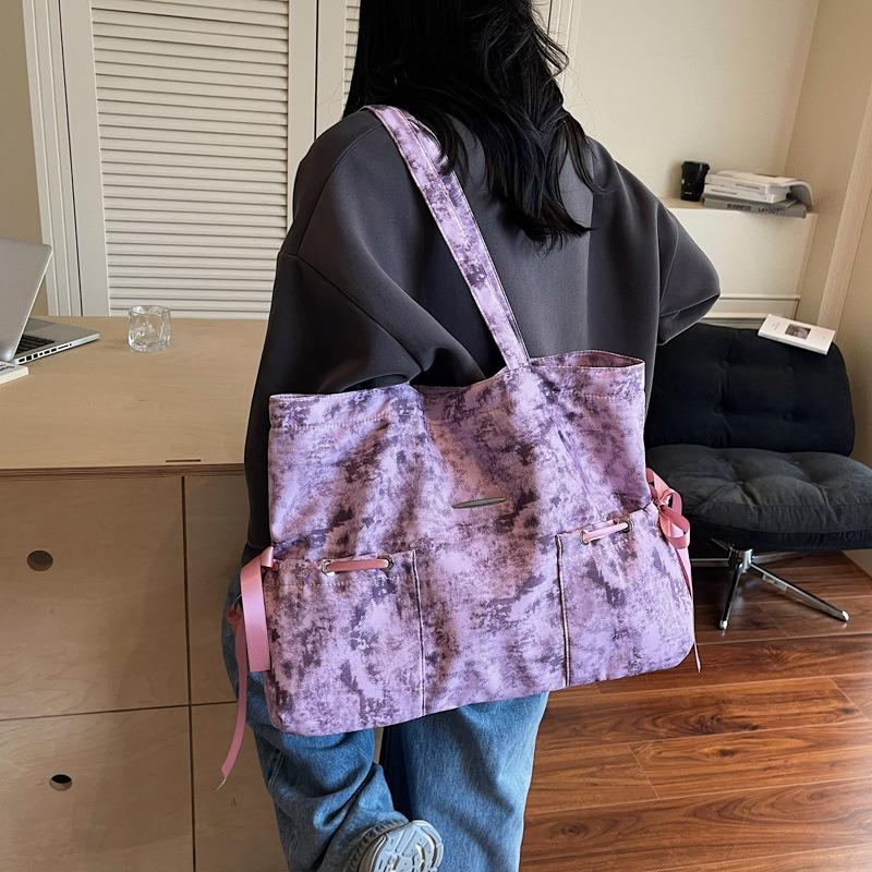 New Casual Large-capacity Tote Bag Versatile Portable Commuter College Student Class Shoulder Bag