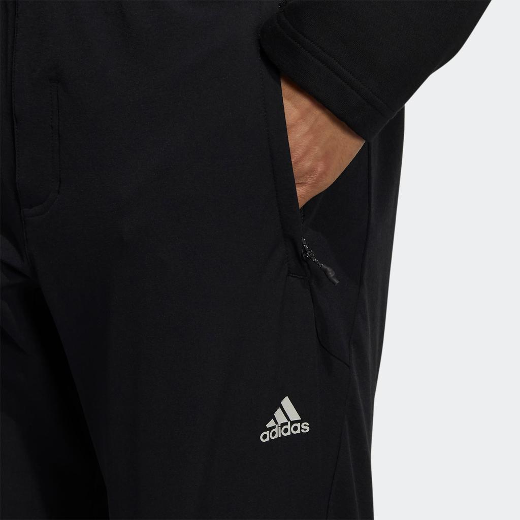 Adidas Slim Fit Joggers with Elastic Waist and Drawstring Men Bottoms Black H13798
