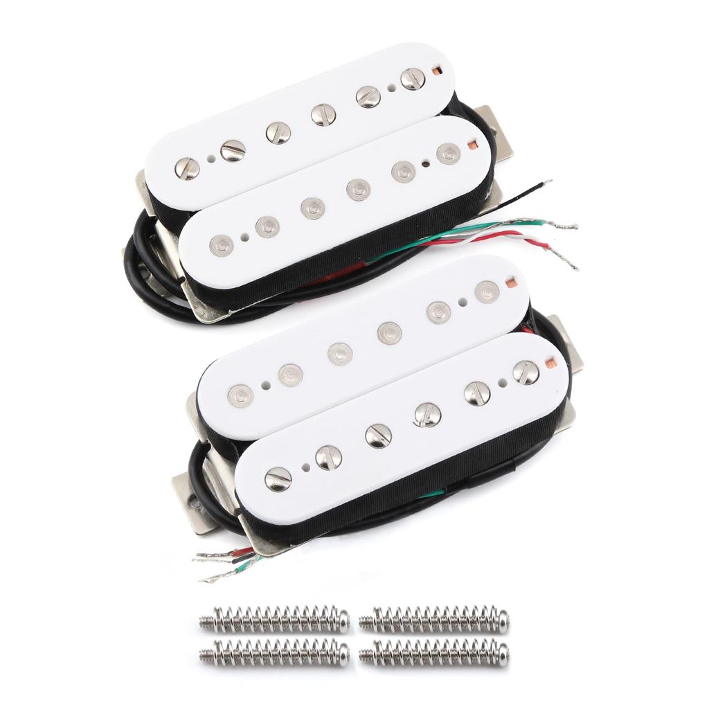 FLEOR Alnico 5 Guitar Neck and Bridge Humbucker Pickup Set Pickups, White,