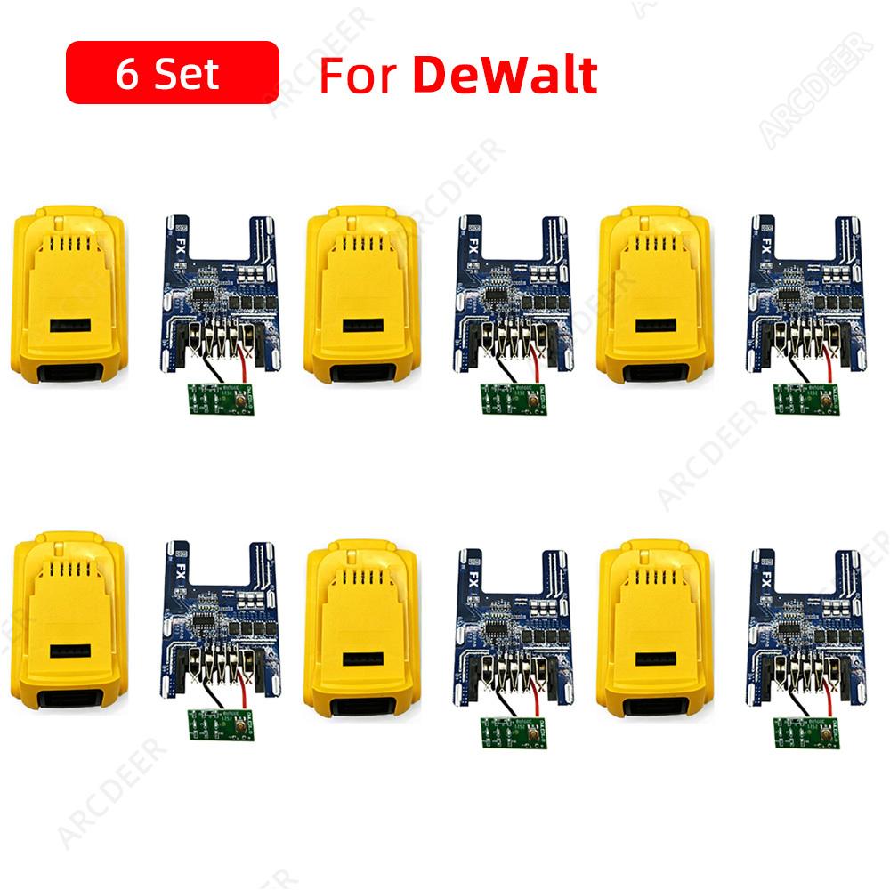 1/2/4/6/10Set 18V 21V 10*18650 Power Tool Accessories Li-ion Battery Case For Dewalt BMS Box 4Mos Charging PCBA Power Display