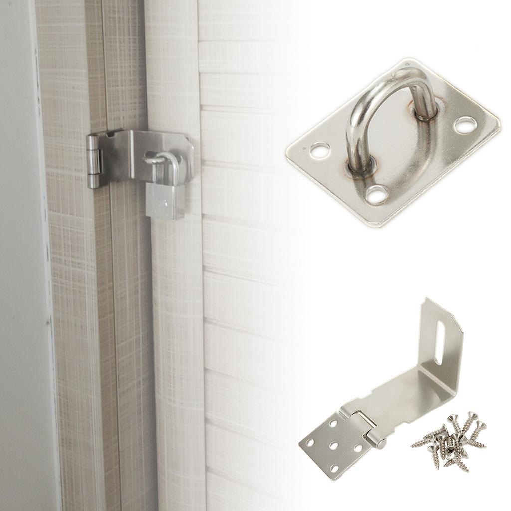 Stainless Steel Anti Theft Hasp Clasp with Strong Connecting Rod for Secure Shed Garage Door and Storage Latch Use