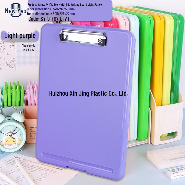 Large Capacity A4 File Box with Pen Slot & Clipboard for A5 Paper Storage