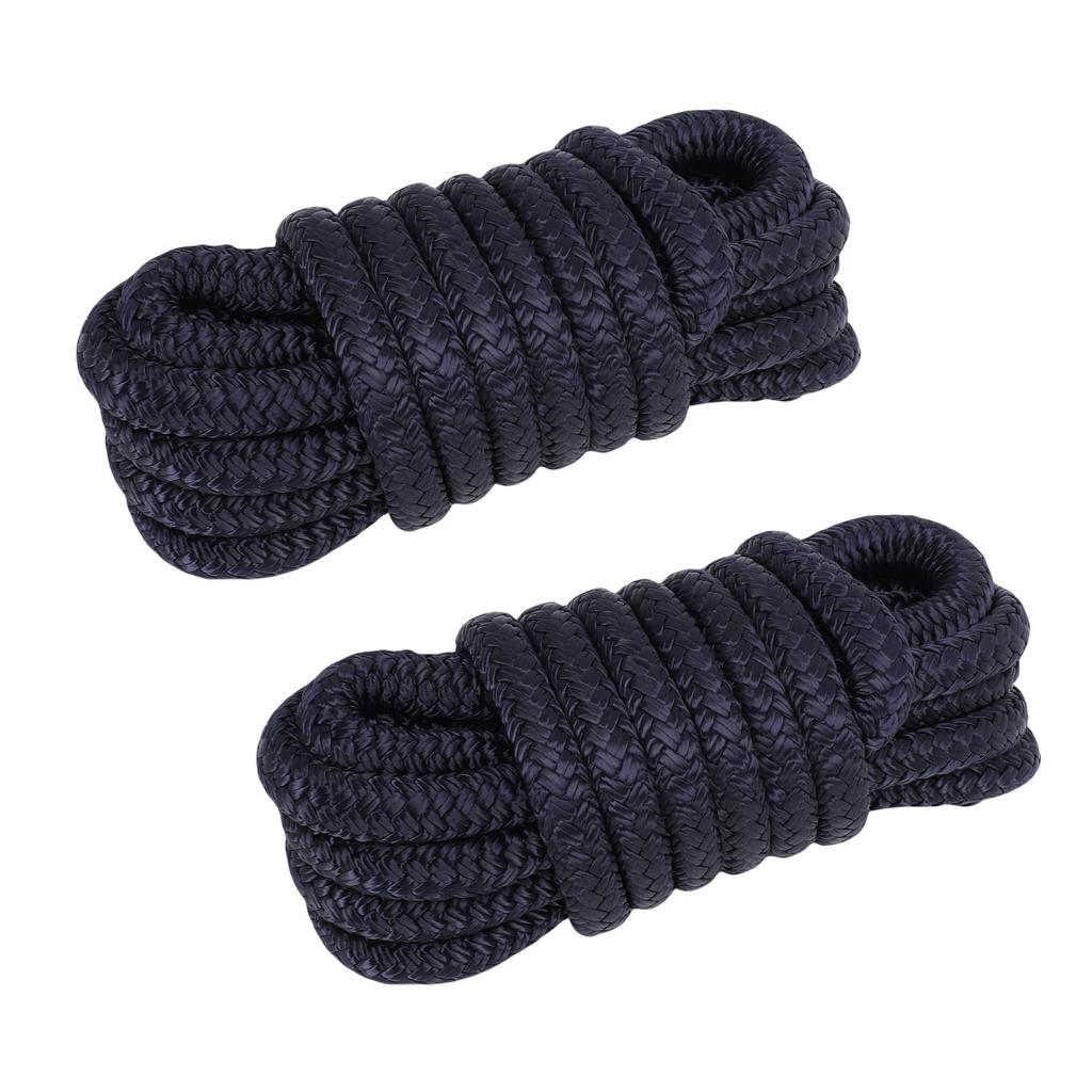 2PCS Boat Dock Lines High Strength Multifunctional Double Nylon Boat Rope for Small Sailboats Floating Bridges Speedboats