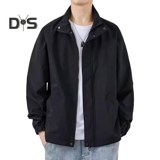 

Мужское пальто с лацканами, длинным рукавом, застежкой-молнией, куртка с карманами, обычная куртка, повседневная уличная одежда M чёрный