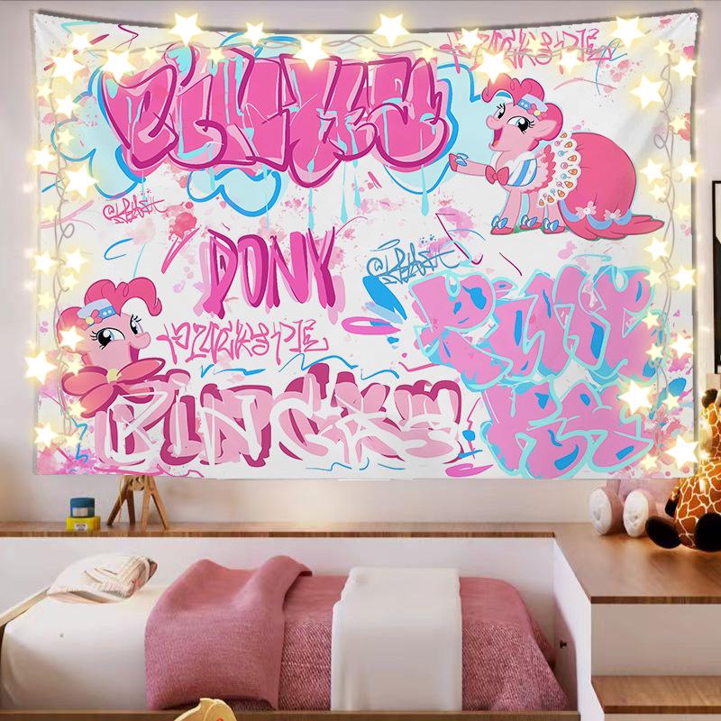 My Little Pony Tapestry - Cute Girls' Room Dorm Decor Wall Hanging Backdrop.