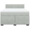 Box Spring Bed with Mattress Light Grey 160 x 200 cm Velvet