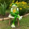 Resin Frog Sit Chair Sculpture Cute Frog Desktop Figurine Rocking Chair Frog Statue  Gift Giving