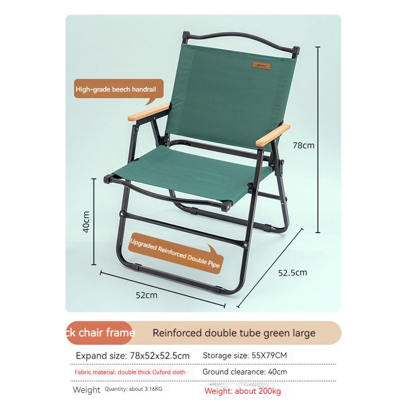 GIANXI Summer Outdoor Camping Green Folding Chair Aluminum Black Frame Portable ultra-light Fishing Chair Barbecue Beach Chair