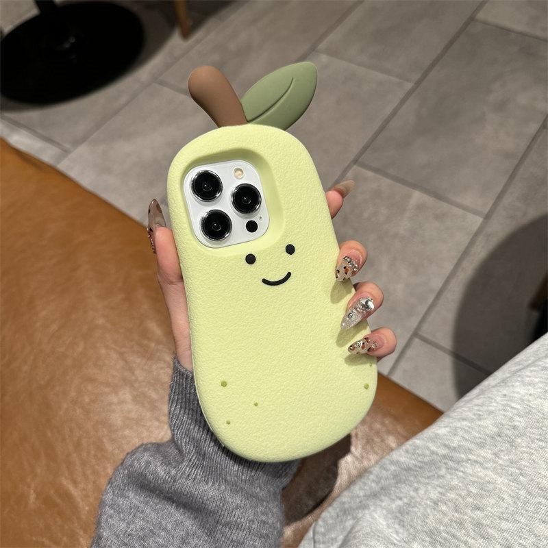 

Мягкий силиконовый чехол для телефона с 3D-мультяшным милым фруктом-грушей для iPhone 16 Promax 15 14 13, защитный чехол, подарок на Новый год iPhone 13 жёлтый