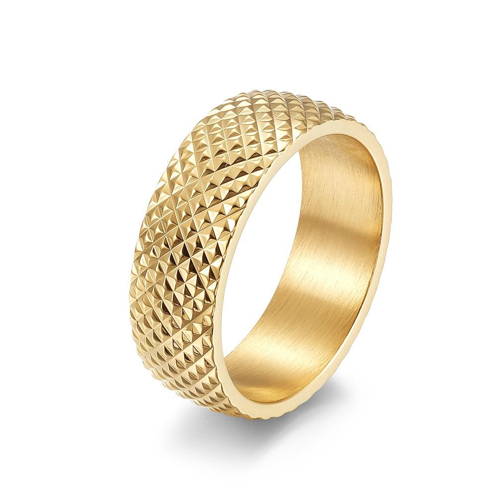Jewelry Stainless Steel Rhombus Cut Face Men's Ring European and American Wind Titanium Steel Men's and Women's Neutral Wind Jewelry
