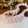 Bordure en Dentelle Plissée Double Couche Premium Ruban de Soie pour Accessoires de Vêtement DIY