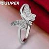 Bague papillon en argent Sterling 925, bijoux en Zircon AAA