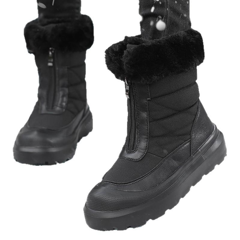 Damen Gefüttert Kalt Warm Dicke Sohlen Leichtgewichtig Wandern Bergsteigen Wasserdicht Rutschfest Sport High-Top Schneestiefel Baumwollschuhe