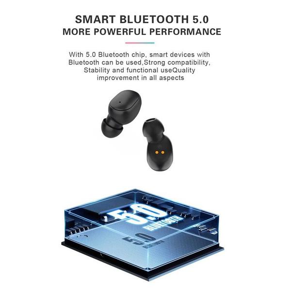 Intelligent noise reduction HIFI sound quality Bluetooth wireless stereo sports headphone microphone with charging case, suitable for smartphones