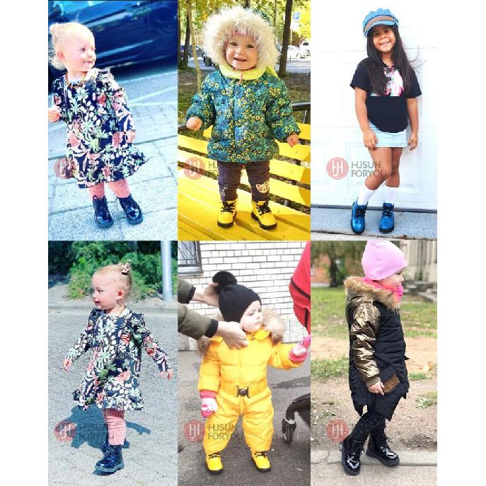 2025 New Winter Children Shoes PU Leather Waterproof Plush Boots Kids Snow Boots Brand Girls Boys Casual Boots Fashion Sneakers