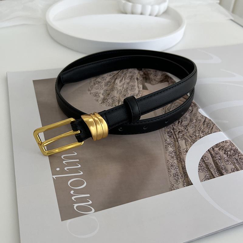 

Versatile Stylish Womens Twolayer Cowhide Belt Luxurious Feel And Orderly Design For Various Occasions