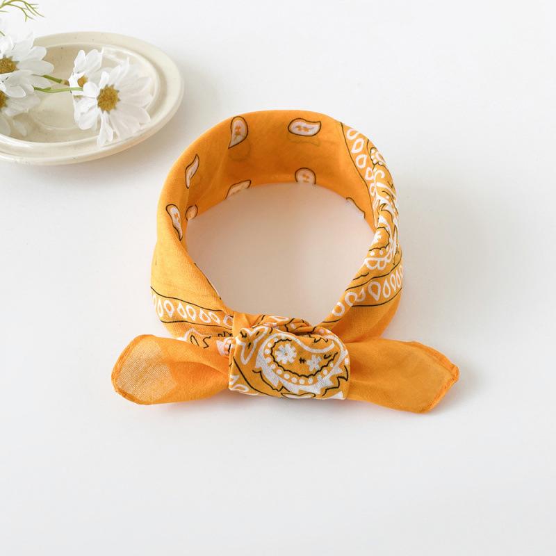 European American Hip Hop Cashew Print Headscarf - 50cm Cotton Linen Square Scarf for Women