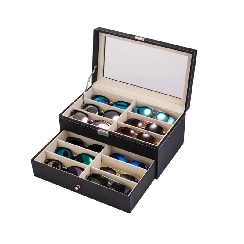Large-capacity Glasses Case PU Leather Sunglasses Men Sunglasses Women Myopia Glasses Case Jewelry Display Box