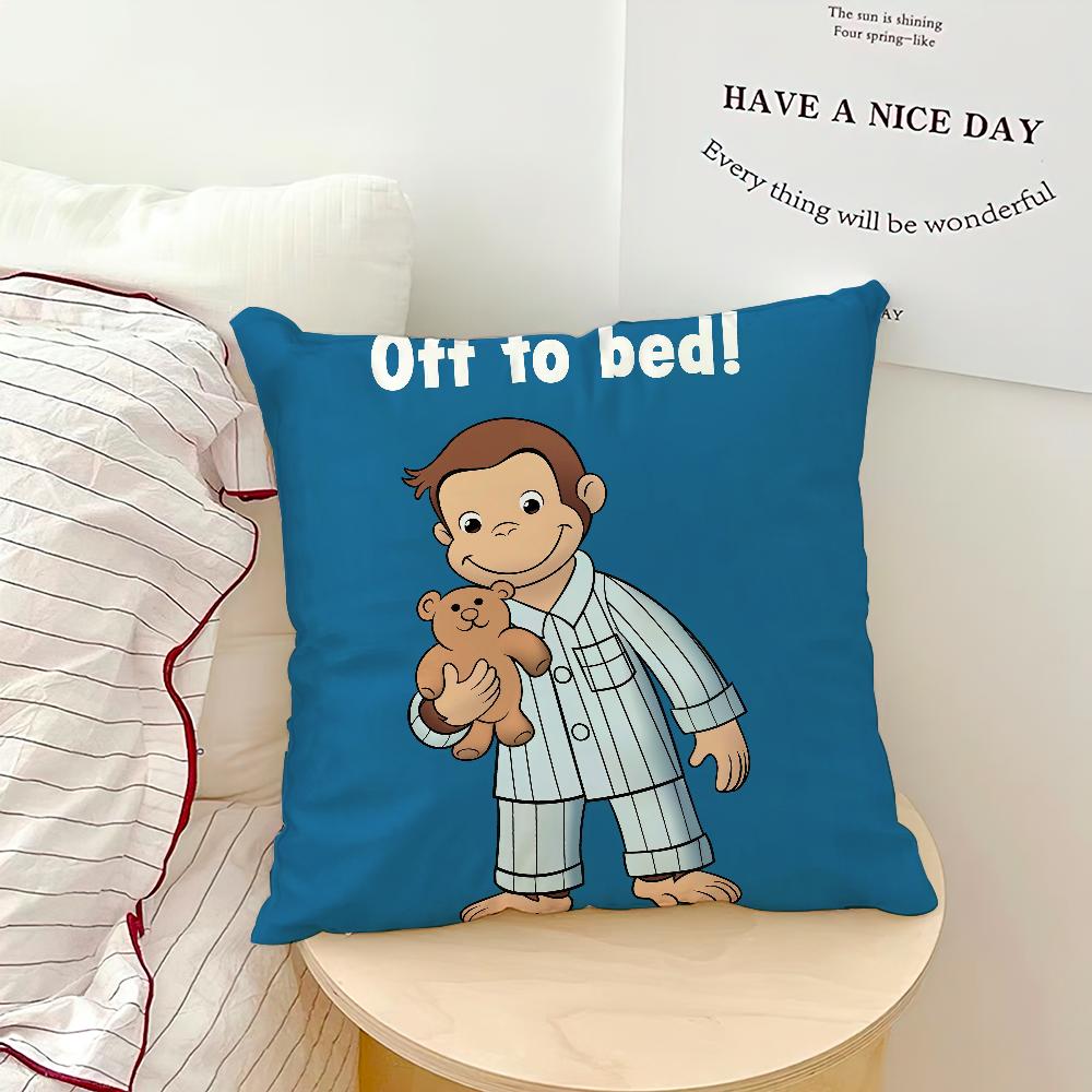 Kawaii Cute Cartoon C-Curious G-Georges Monkey Comfortable Soft Pillow Case for Sofa Living Room Home Decor Protective Covers