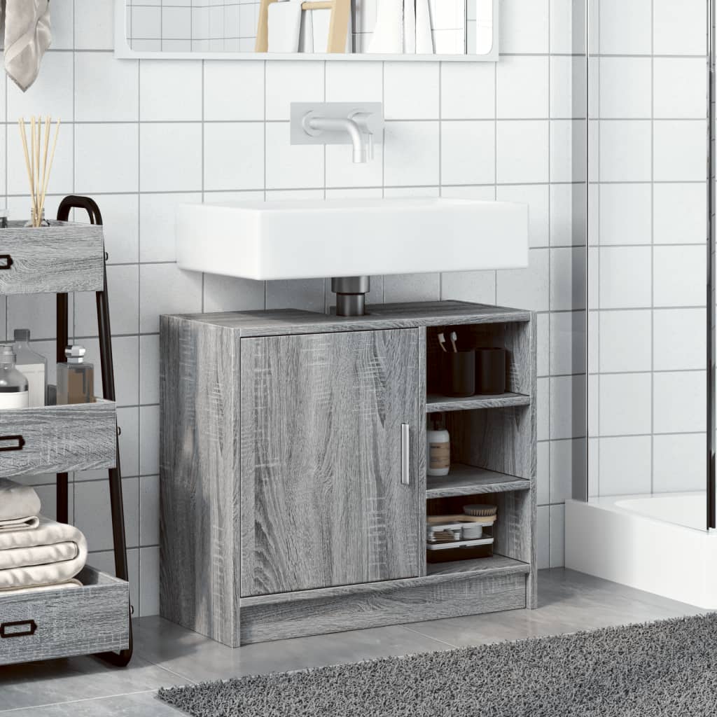 Waschtischunterschrank, Unterschrank unter dem Waschbecken, Schrank ohne Waschbecken, Sonoma-Eiche 63 x 29 x 55 cm