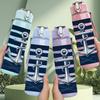 1PC Navy Stripe Anchor Nautical Print 750ml Color Plastic Sports Water Bottle Leakproof Flip Straw Lid Suitable for Sports Office Home Use
