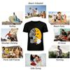 Two Sided Melted Skull Smile Graphic Trendy Short Sleeve Tee Pure Cotton T-shirt
