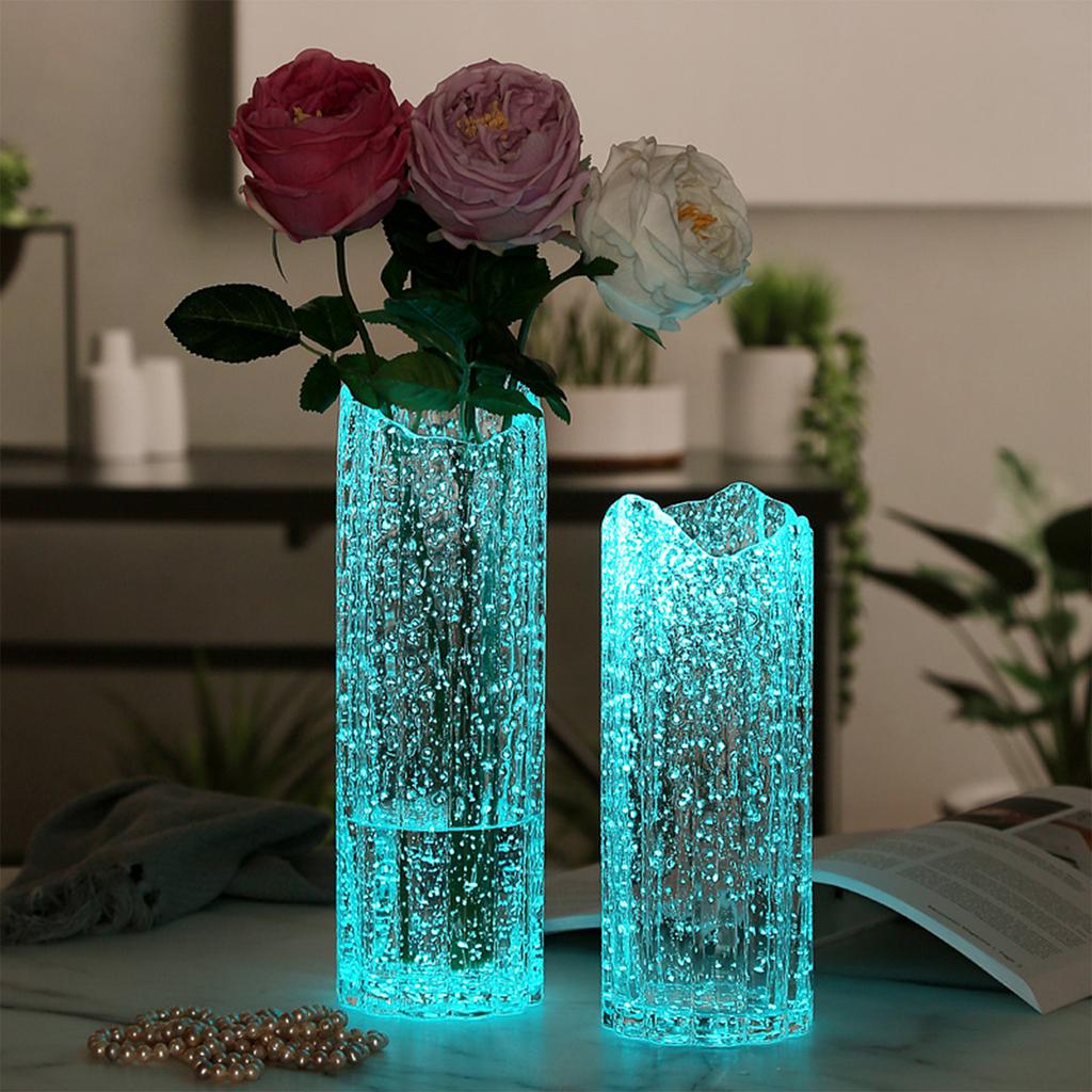Luminous Luxury Starry Sky Glass Vase Hydroponic Flower Arrangement Lucky Bamboo Dried Flowers Simple Fashion