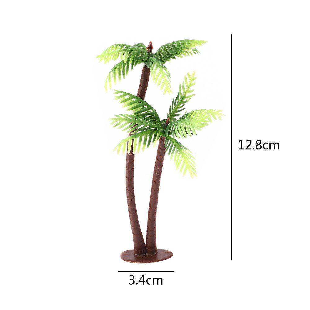 10pcs Plastic Craft Fake Decoration Bonsai Coconut Palm Tree Artificial Plants Micro Landscape Miniature