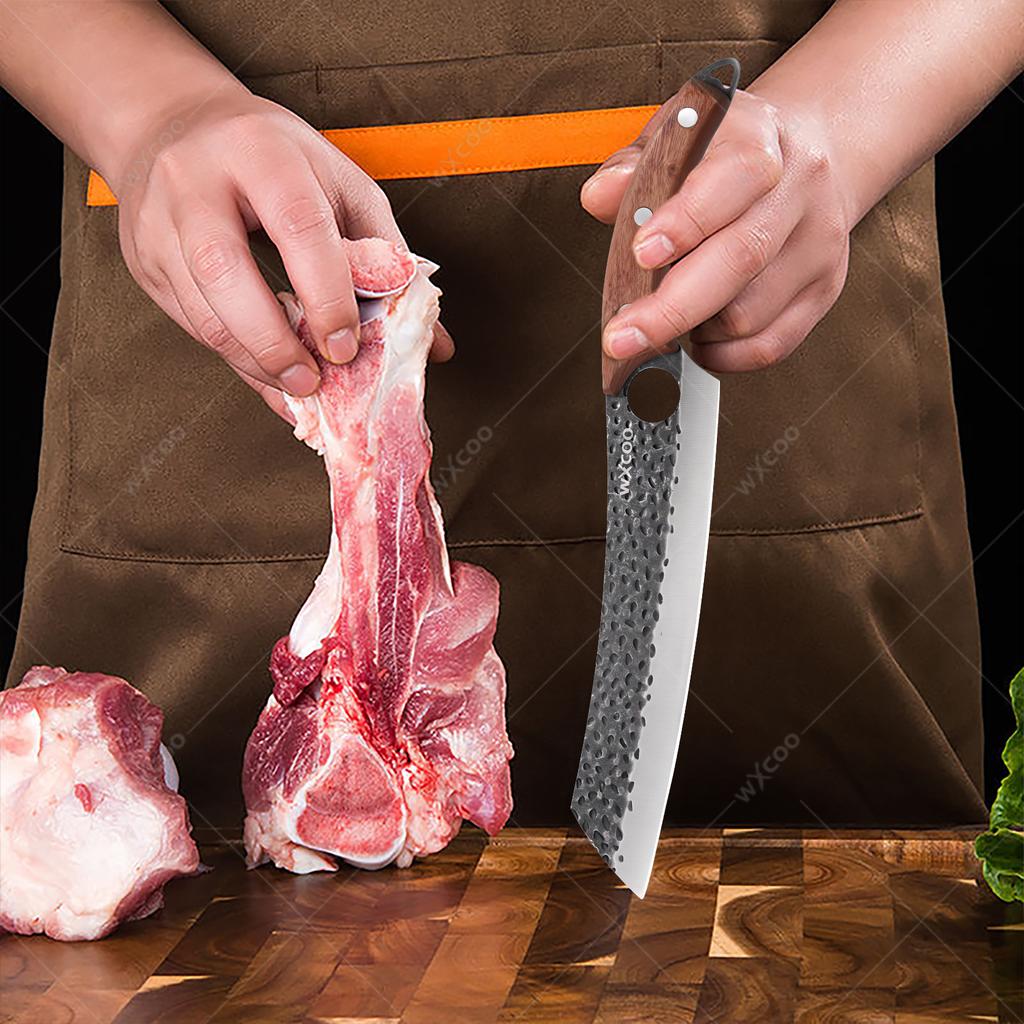 WXCOO Hand Forged Boning Knife Set High Carbon Clad Steel Meat Fish Fruit Cleaver Knife Professional Butcher Kitchen Chef Knives