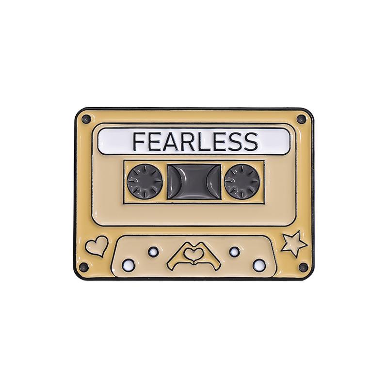 Cassette Artistic Music Brooch Geometric Cartoon Design Trendy Alloy Pin For Everyone