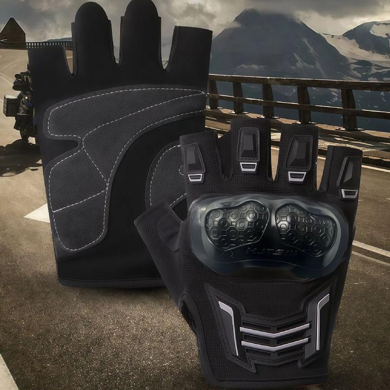 Outdoor Sports Protective Half Finger Gloves For Men Women Universal Open Finger Resistant Motorcycle Bike Gloves