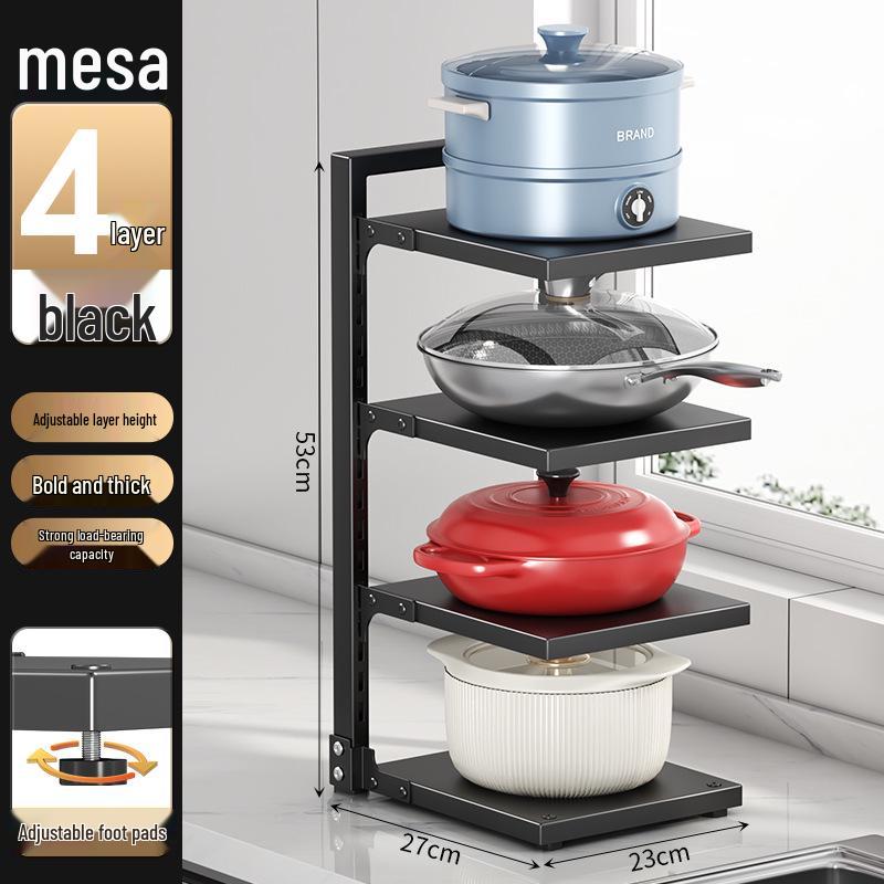 Multi-Layer Kitchen Pot Rack: Floor-Standing, Under-Sink Cookware & Storage Solution