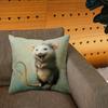 1 Stück Skurriler Lachender Opossum Kissenbezug, Polyester 2D Beidseitiger Druck, Niedliches Opossum Aquarell Design, Gemütliches Kinderzimmer Zuhause Ac