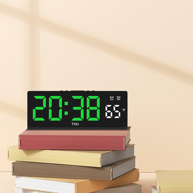 New LED Alarm Clock Two Sets of Simple Desktop Clocks Large Screen Digital Clock Bedroom Bedside
