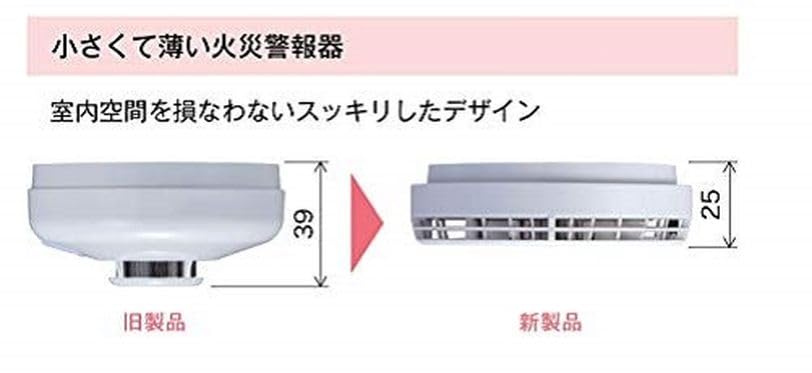 Nohmi Bosai Residential Fire Alarm, Good Design Award Winning, Smoke Type FSKJ225-B-N [Compact Type]