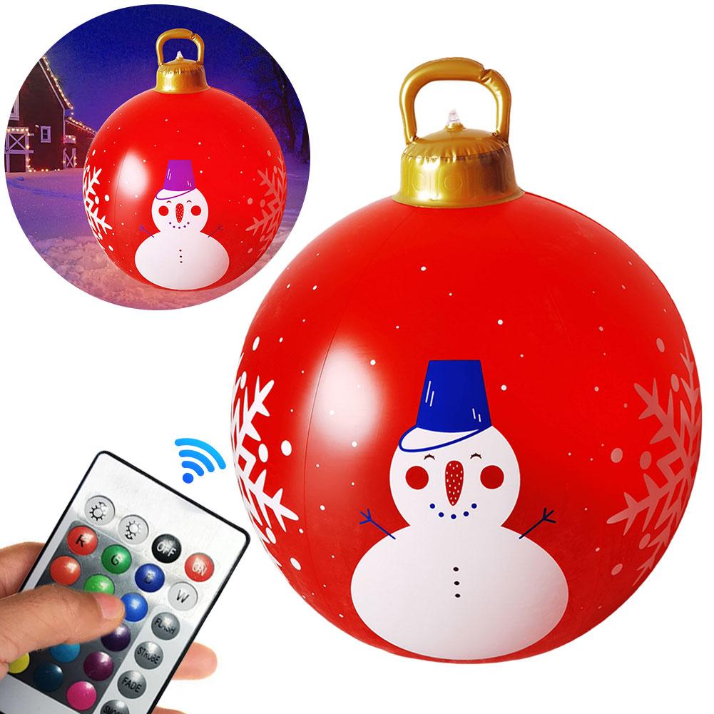 24 Inch Inflatable Christmas Balls Outdoor Christmas Decorations with Light and Remote Christmas Decorations Ball Holiday Decor