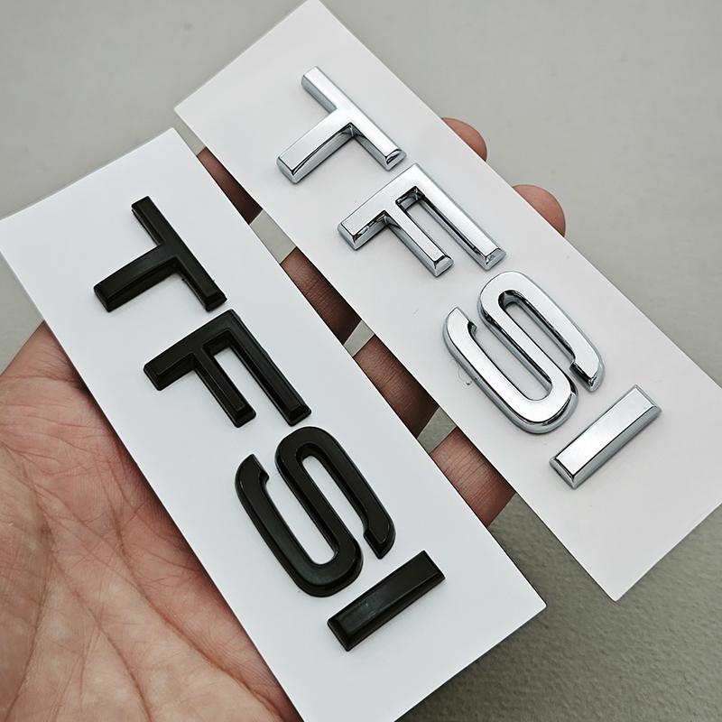 3D ABS Chrome Black Car Letters Logo A4 A5 A6 TFSI Sticker Rear Trunk Badge Emblem Decal For Audi A4 A5 A6 TFSI Auto Accessories