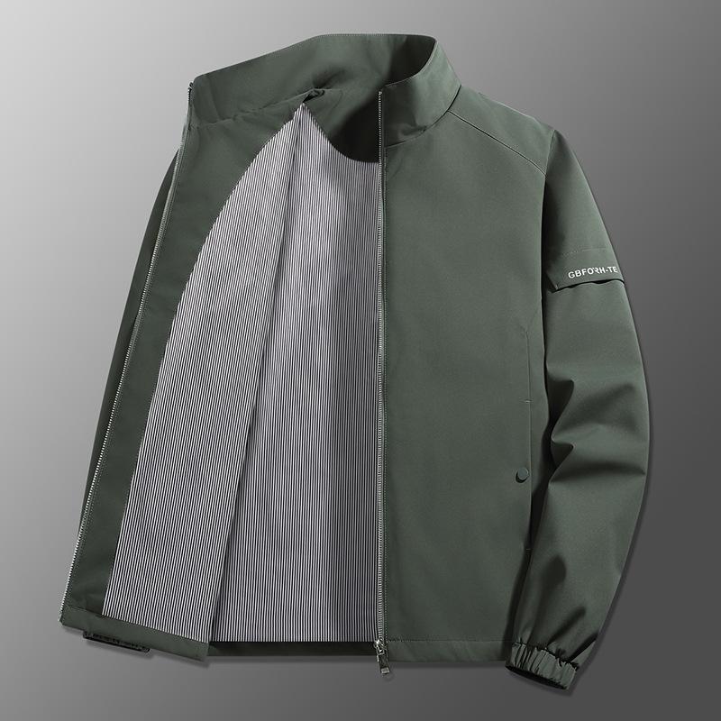 Spring and Autumn Collar Hooded Thin Jacket Men's Casual Sports Workwear Jacket Windbreaker Jacket