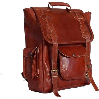 New Soft Leather Backpack Bag Men Laptop Vintage Satchel Travel Genuine 17"