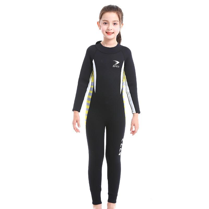 

2.5MM Children s Diving Suit One-piece Warm Swimming Girls Snorkeling Surfing Sunscreen Jellyfish Long-sleeved M